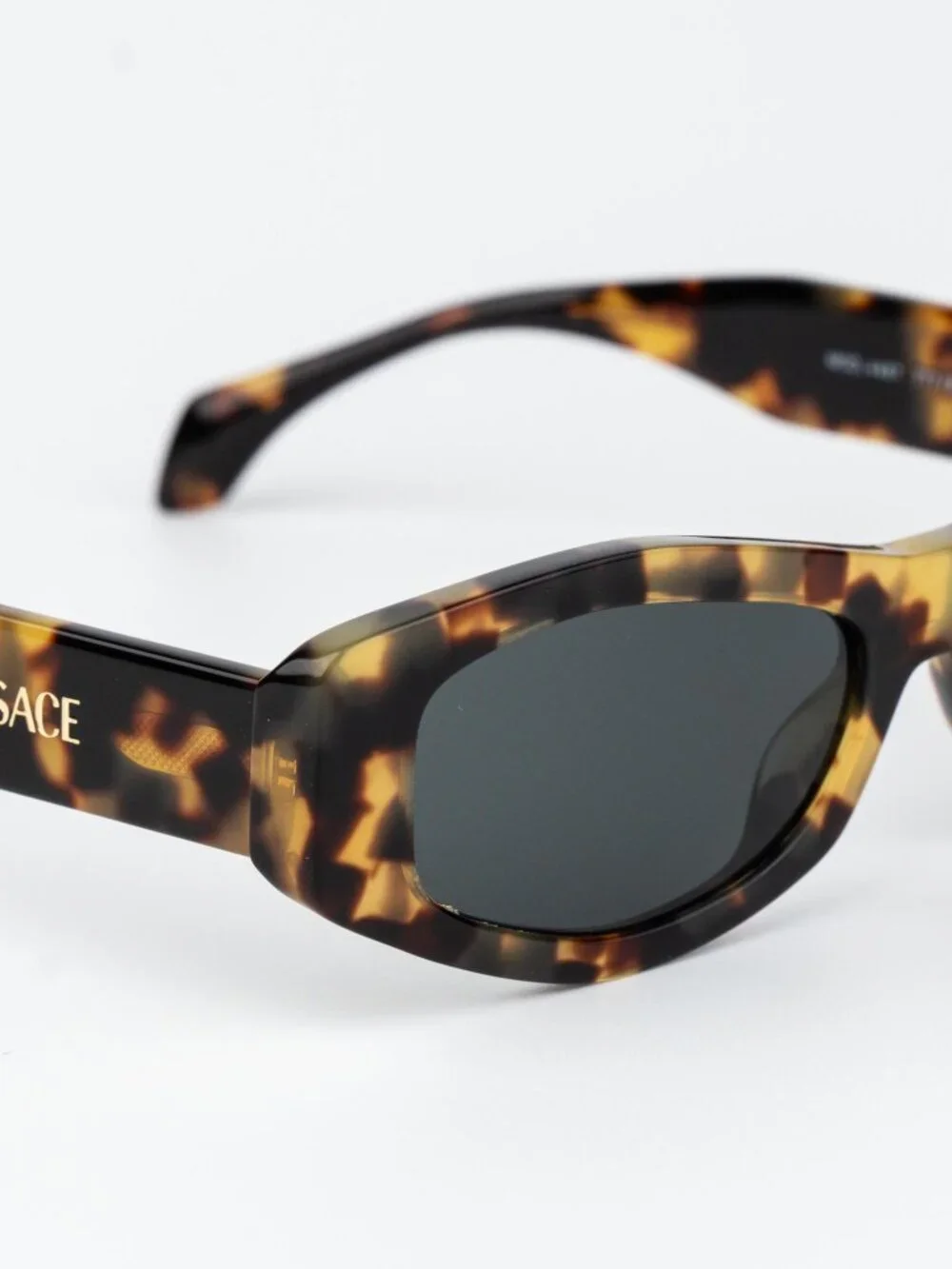 Versace Men Sunglasses Brown Yellow Havana Grey Oval VE4487 777/87 NEW AUTHENTIC